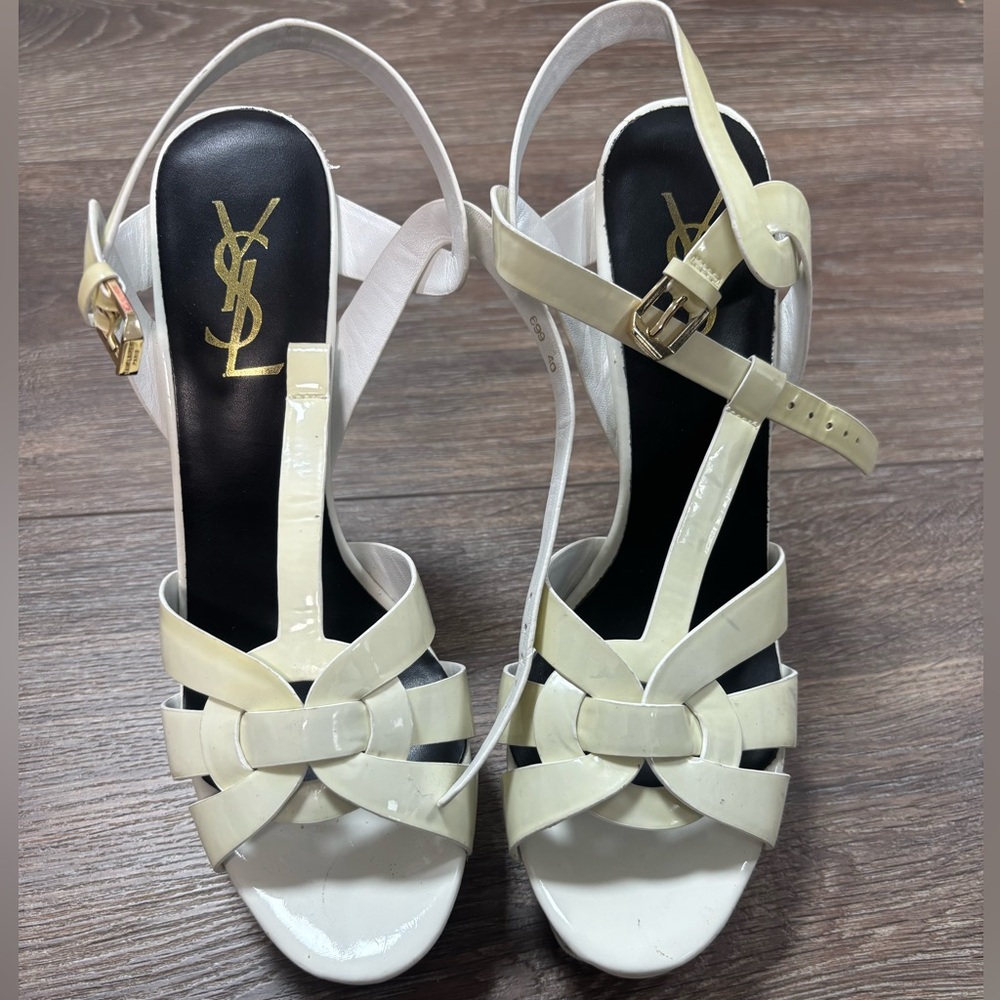 Yves Saint Laurent Women's White Strappy Heels